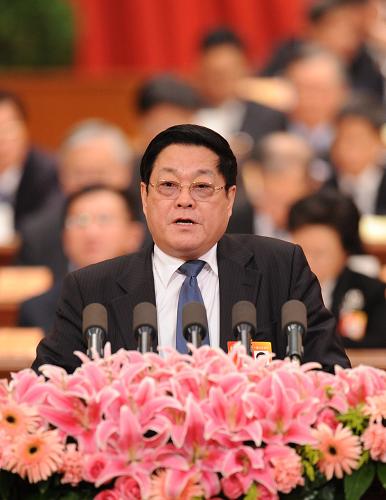 3月10日,全国政协十一届三次会议在北京人民大会堂举行第四次全体会议。这是修福金委员代表民革中央作《隆重纪念辛亥革命100周年 促进中华民族伟大复兴》的发言。 新华社记者 黄敬文 摄