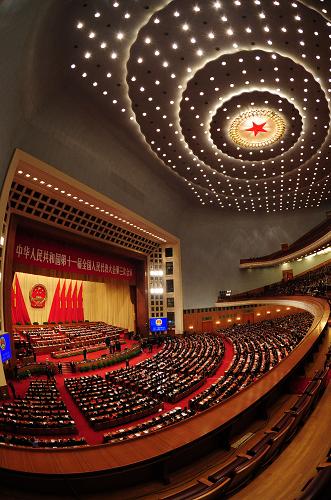 3月14日,第十一届全国人民代表大会第三次会议在北京人民大会堂举行闭幕会。 新华社记者 张铎 摄