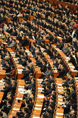 3月14日,第十一届全国人民代表大会第三次会议在北京人民大会堂举行闭幕会。新华社记者 杨宗友摄