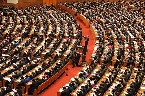 3月10日,十一届全国人大四次会议在北京人民大会堂举行第二次全体会议。新华社记者 杨宗友 摄