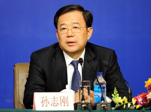 3月9日,孙志刚回答记者提问。新华社记者 杨世尧 摄