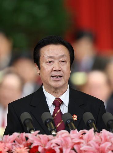 3月11日,最高人民法院院长王胜俊在十一届全国人大五次会议上作最高人民法院工作报告。新华社记者 姚大伟 摄