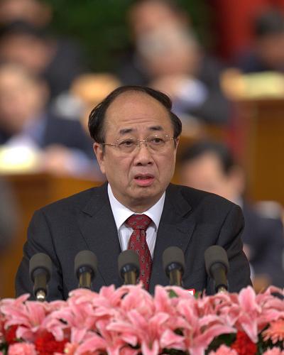 这是赵启正委员代表全国政协外事委员会作《中国公众的国际意识务求与时俱进》的发言。新华社记者 黄敬文 摄