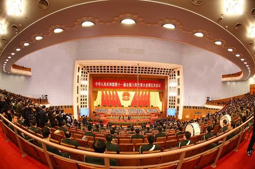3月14日,第十一届全国人民代表大会第五次会议在北京人民大会堂举行闭幕会。 新华社记者 陈建力 摄