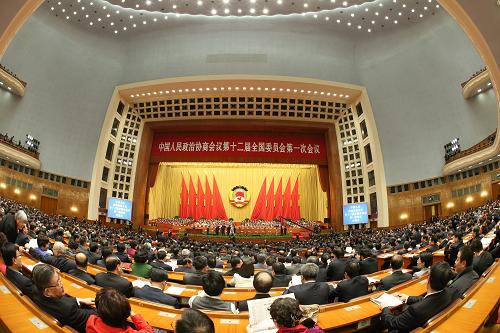3月3日,中国人民政治协商会议第十二届全国委员会第一次会议在北京人民大会堂开幕。新华社记者 陈建力 摄