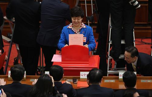 这是代表在投票。新华社记者 金立旺 摄