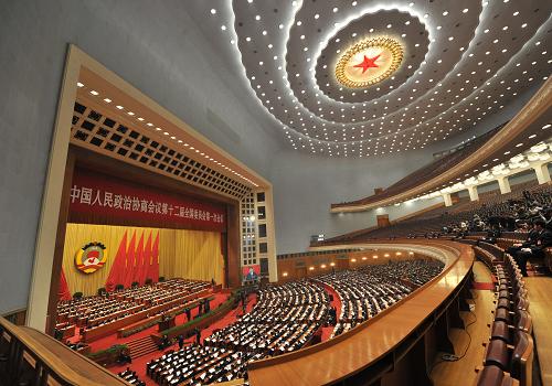 3月8日,全国政协十二届一次会议在北京人民大会堂举行第三次全体会议。 新华社记者 郭晨 摄