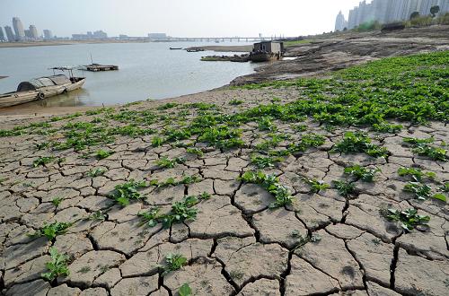 江西部分河流喊"渴" 23万人因旱临时饮水困难