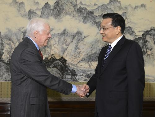 李克强会见美国前总统卡特