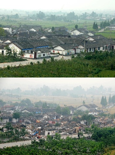 年画之乡绵竹震前震后对比