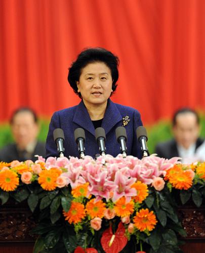 1月9日,中共中央、国务院在北京隆重举行国家科学技术奖励大会。中共中央政治局委员、国务委员刘延东在会上宣读《国务院关于2008年度国家科学技术奖励的决定》。 新华社记者 黄敬文 摄
