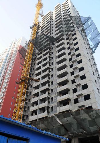这是在建设中的河北省石家庄市丰华家园2号楼保障性住房(1月17日摄)。新华社发 (朱旭东 摄)