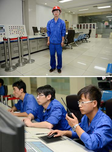 银川能源学院2013届毕业生王小文在经过一年的顶岗实习后,近日已与一家石化企业签订用工合同,月工资在3000元左右(7月11日摄)。