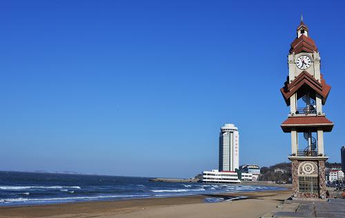 烟台第一海水浴场(4月6日摄)。新华社记者王全超摄