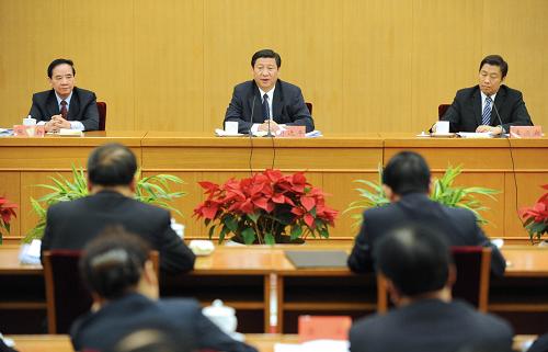 11月25日,深入学习实践科学发展观活动汇报交流会议在北京举行。中共中央政治局常委、中央书记处书记、中央深入学习实践科学发展观活动领导小组组长习近平出席会议并讲话。