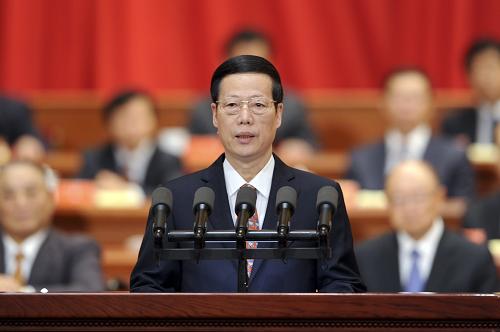 9月17日,中国残疾人联合会第六次全国代表大会在北京人民大会堂开幕。中共中央政治局常委、国务院副总理张高丽代表党中央、国务院发表题为《在实现中国梦的伟大实践中 创造残疾人更加幸福美好的新生活》的祝词。新华社记者 张铎 摄