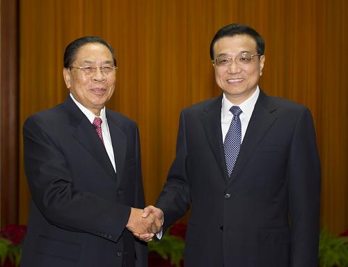9月26日,中共中央政治局常委、国务院总理李克强在北京会见老挝人民革命党总书记、国家主席朱马里。新华社记者 谢环驰 摄
