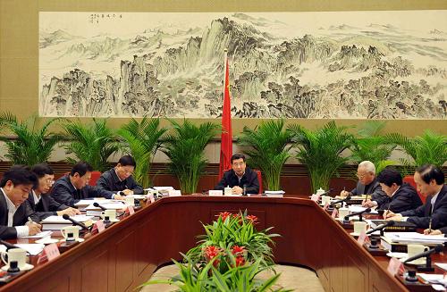 1月28日,全国老龄工作委员会在北京召开全体会议。中共中央政治局委员、国务院副总理、全国老龄工作委员会主任回良玉出席会议并讲话。新华社记者 饶爱民 摄
