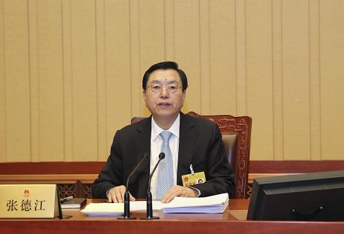 10月21日,十二届全国人大常委会第五次会议在北京人民大会堂举行第一次全体会议。张德江委员长主持会议。新华社记者 丁林 摄