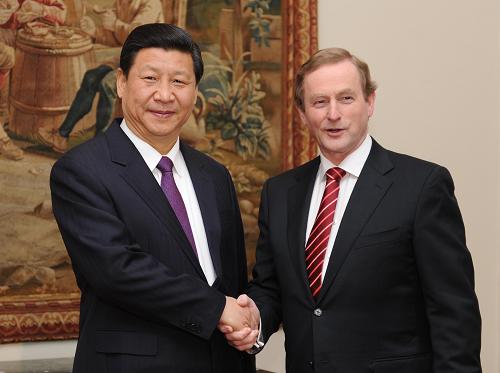 2月19日,中国国家副主席习近平在都柏林与爱尔兰总理肯尼举行会谈。新华社记者 谢环驰 摄