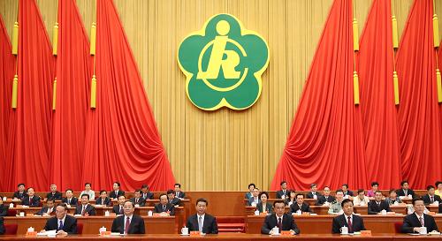 9月17日,中国残疾人联合会第六次全国代表大会在北京人民大会堂开幕。习近平、李克强、俞正声、刘云山、王岐山、张高丽等在主席台就座,祝贺大会召开。新华社记者 兰红光 摄
