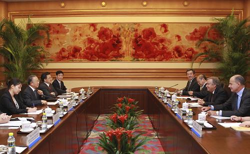9月3日,中国国务委员戴秉国在北京会见联合国难民事务高级专员古特雷斯。 新华社记者谢环驰摄