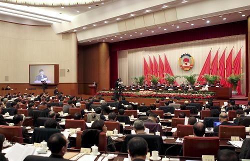 2月26日,政协第十一届全国委员会常务委员会第十六次会议在北京开幕。中共中央政治局常委、全国政协主席贾庆林主持开幕会。 新华社记者 丁林 摄