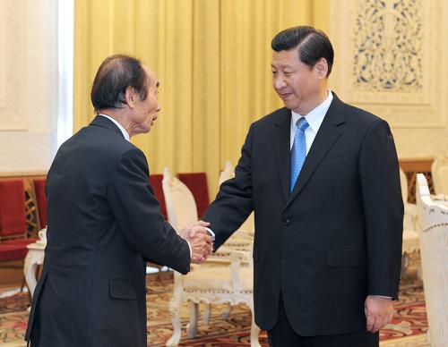 3月23日,中共中央政治局常委、国家副主席习近平在北京人民大会堂会见以干事长舆石东为团长的日本民主党代表团。新华社记者 马占成 摄