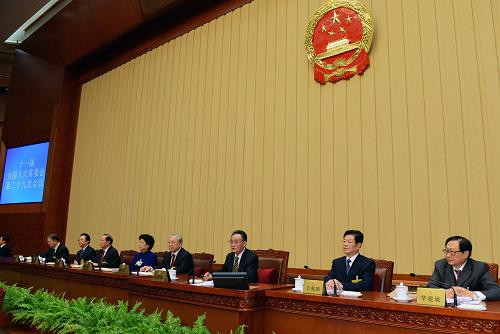 10月26日,十一届全国人大常委会第二十九次会议在完成各项议程后,在北京人民大会堂闭幕。吴邦国委员长主持会议并发表讲话。
