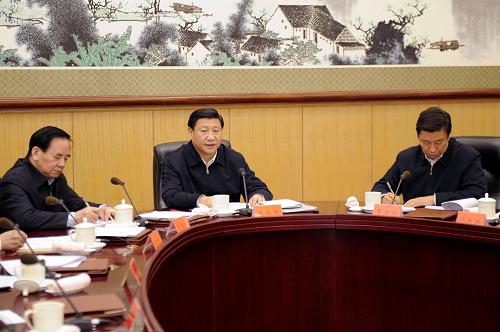 1月20日,中共中央政治局常委、中央书记处书记、国家副主席、中央深入学习实践科学发展观活动领导小组组长习近平主持召开领导小组第十四次会议并讲话。新华社记者 张铎 摄