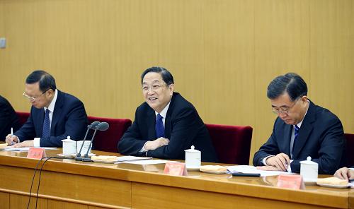1月24日,2014年对台工作会议在北京举行。中共中央政治局常委俞正声出席会议并作重要讲话。新华社记者姚大伟摄