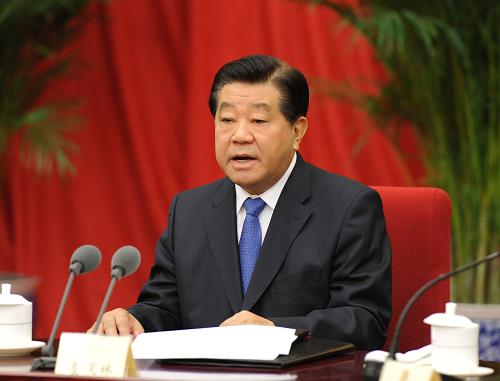 2月21日,政协第十一届全国委员会第四十五次主席会议在北京召开。中共中央政治局常委、全国政协主席贾庆林主持会议并讲话。新华社记者 马占成 摄