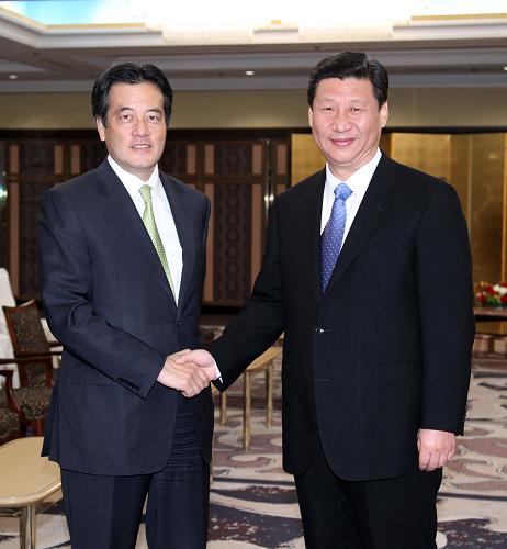 12月16日,国家副主席习近平在东京会见日本外相冈田克也。新华社记者 任正来 摄