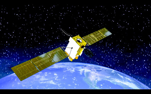 1月16日，白俄罗斯通信卫星一号成功入轨后，打开帆板在太空中运行。（翻拍的3D动画）