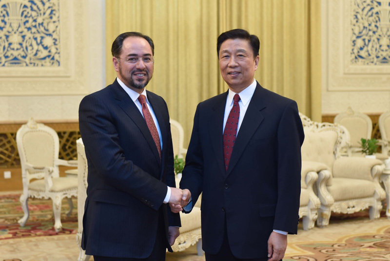1月26日，国家副主席李源潮在北京会见阿富汗外长拉巴尼。
