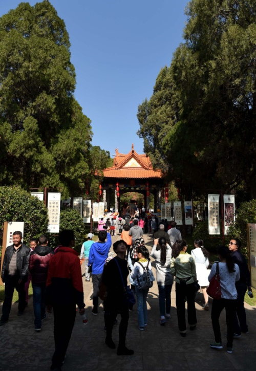2月12日，游客在云南建水文庙内参观。新华社记者 蔺以光 摄