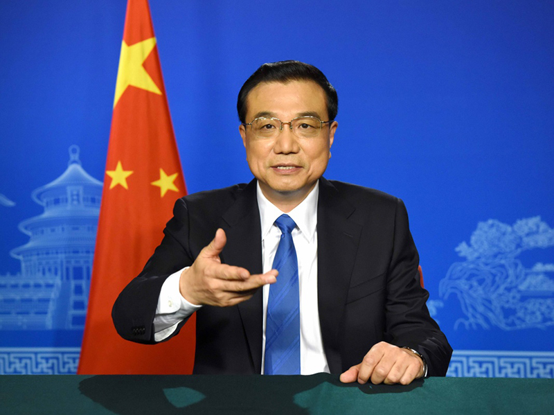 2月26日，国务院总理李克强向在上海举办的二十国集团（G20）财长和央行行长会议发表视频讲话。