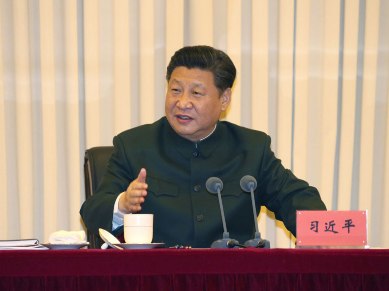 3月23日，中共中央总书记、国家主席、中央军委主席习近平视察国防大学并接见国防大学第六次党代表大会全体代表和师以上领导干部，代表党中央和中央军委向会议召开表示热烈祝贺。这是习近平发表重要讲话。