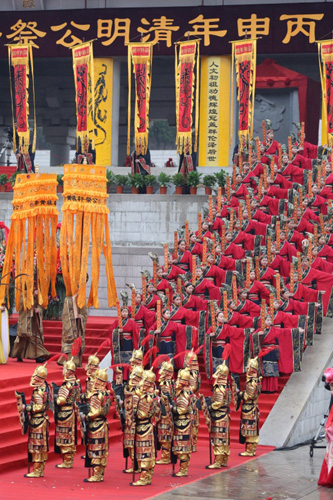 这是公祭典礼现场（4月4日摄）。