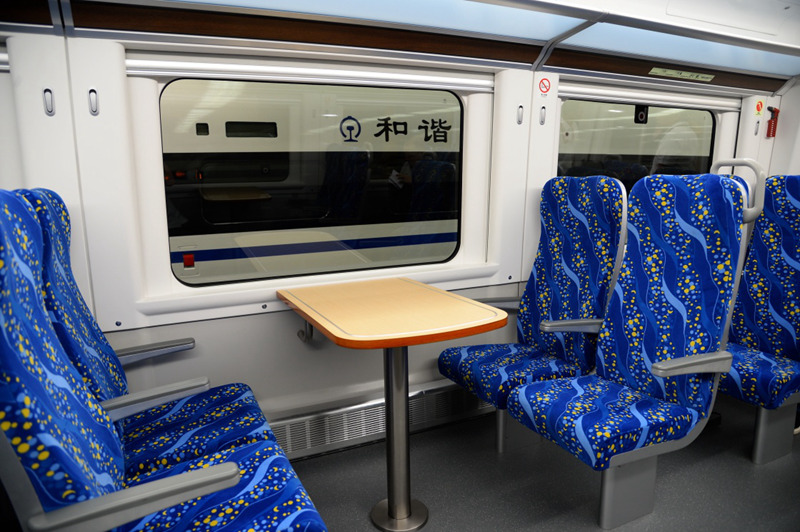 这是crh6a-a型城际动车组的座椅(9月9日摄).