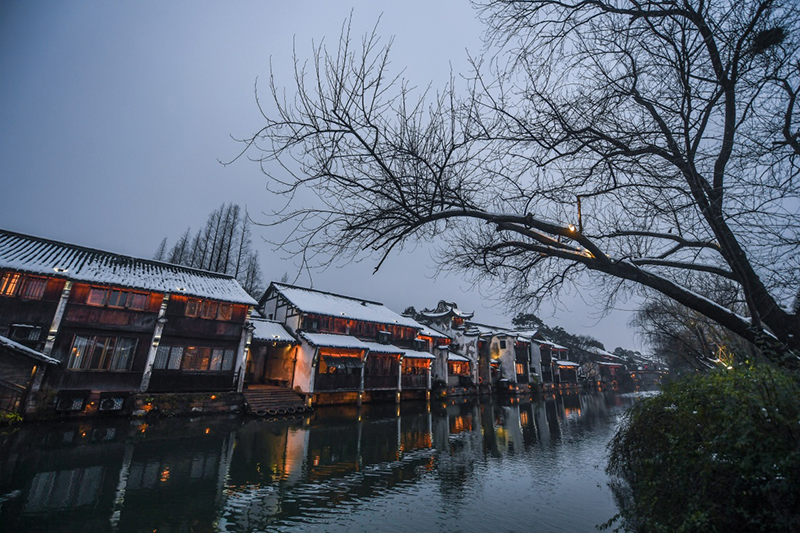 江南水乡变身"冬日雪乡"