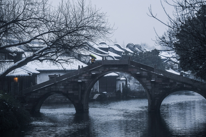 江南水乡变身"冬日雪乡"