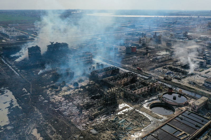 江苏响水天嘉宜公司"3·21"爆炸事故救援现场直击