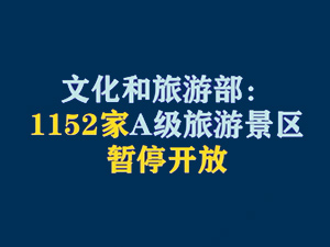 【短视频题图】文化和旅游部：1152家A级旅游景区暂停开放.jpg