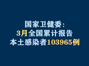 【短视频题图】国家卫健委：3月全国累计报告本土感染者103965例.jpg