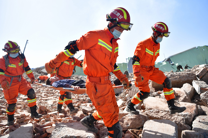 应急使命2022抗震救灾演习在甘肃举行