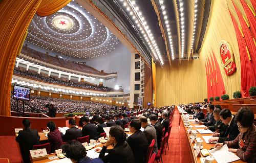 3月8日,十二届全国人大三次会议在北京人民大会堂举行第二次全体会议.