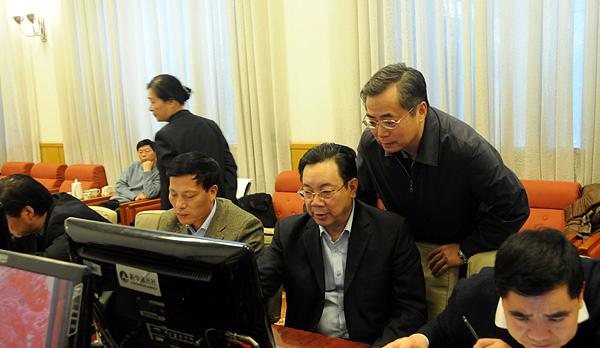图为报道现场。中国政府网 陈竞超 摄